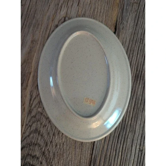 Thunder Group Melamine Oval Platter Asian Design Blue Grey Speckled 9.75 Inch - Picture 8 of 13